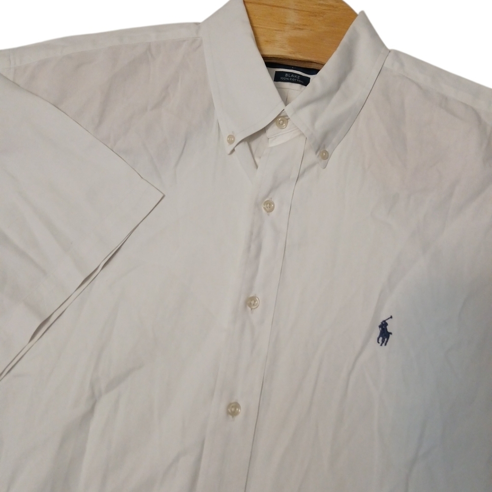 Polo‎ by Ralph Lauren Men's White Blake Short Sleeve Button Down Shirt XL